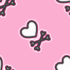 Black Pink and White Heart Skulls Background
