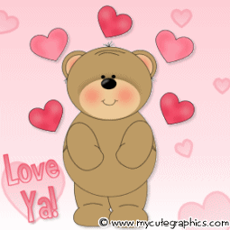 Bear Surrounded By Animated Hearts