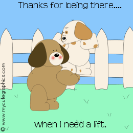 Puppy Lifting Other Puppy Over Fence