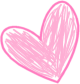 Pink Hand Drawn Scribble Heart