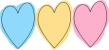 Blue Yellow Pink Hearts