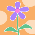 Purple and Orange Flower MySpace Layout