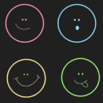 Colorful Silly Faces MySpace Layout