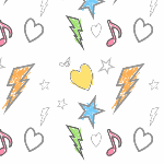 Colorful Hearts and Lightning MySpace Layout