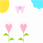 Tiny Butterfly and Heart Flowers MySpace Layout