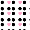 Black Pink White Polka Dot Heart Background