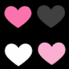 Black Pink White Heart Background