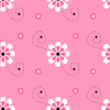 Black Pink and White Swirly Flower Background