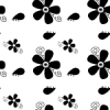 Black Flowers On White Background