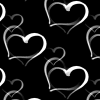 Black and White Swirly Heart Background