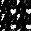 Black and White Heart and Lightning Background