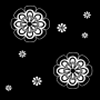 Black and White Funky Flower Background