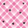 Pink Plaid and Black Hearts Background