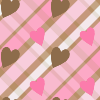 Plaid and Brown Hearts Background