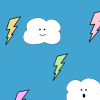Cute Clouds and Lightning Background