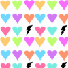 Colorful Hearts and Lightning Background
