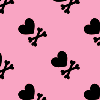 Black and Pink Heart Skulls Background