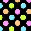 Black and Colorful Polka Dot Background