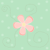 Swirly Pink and Green Flower Background