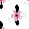 Pink and Black Plaid Flower Background