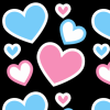 Pink and Blue Heart Background