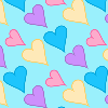 Blue Pink and Purple Heart Background