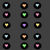 Colorful Black Heart Background