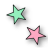Green and Pink Stars Background