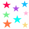 White and Colorful Stars Background