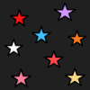 Black and Colorful Stars Background