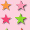 Bright Pink Green and Orange Stars Background