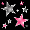 Pink and Black Plaid Stars Background